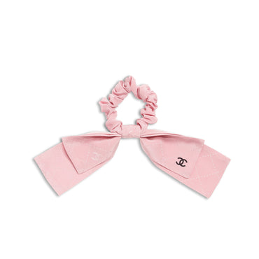Silk Jacquard Scrunchie - Pink