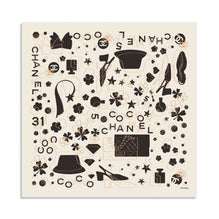 Silk Twill Square Scarf - Ecru/Light Brown