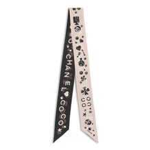 Silk Twill Slim Bandeau - Black/Light Pink