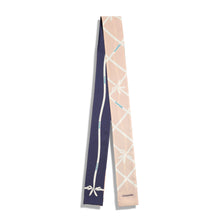 Silk Twill Slim Bandeau - Light Orange/Navy
