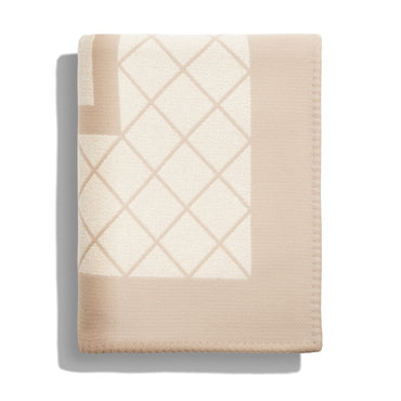 Wool/Silk Travelling Rug - Beige/Light Beige