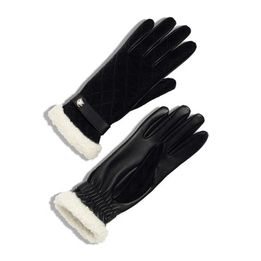 Viscose/Lambskin Gloves - Black