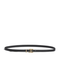 Calfskin/Metal Leather Woman Belt - Black/Golden