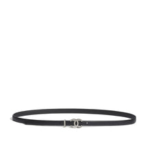 Calfskin/Metal Leather Woman Belt - Black/Silvery