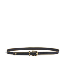 Calfskin/Metal Leather Woman Belt - Black/Golden