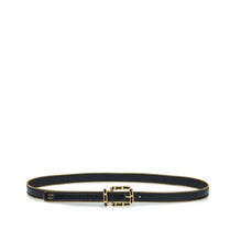 Lambskin/Metal Leather Woman Belt - Black/Golden
