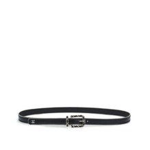 Lambskin/Metal Leather Woman Belt - Black/Silvery
