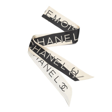 Silk Twill Slim Bandeau - Lt Bei/Black/Ecru