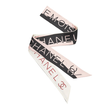 Silk Twill Slim Bandeau - Lht Pink/Bck/Ecru