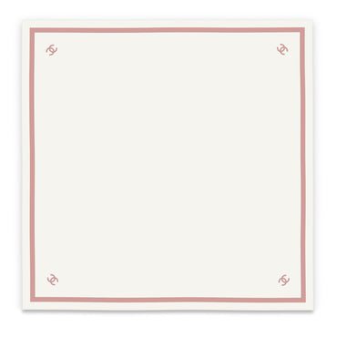 Silk Twill Square Scarf - Ecru/Light Pink