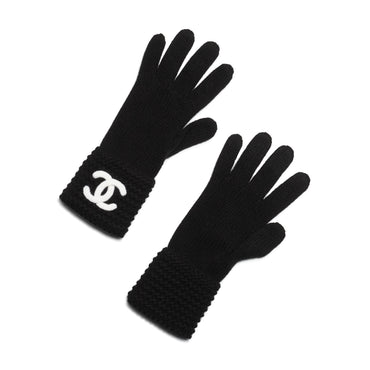 Cashmere/Polyamide/Elast Gloves - Black/White