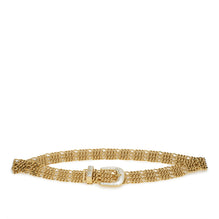 Metal/Resin Chain Belt - Golden/Pearly Whi