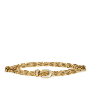 Metal/Resin Chain Belt - Golden/Pearly Whi