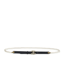 Calf/Glass/Metal/Resin Chain Belt - Bck/Ply Whi/Goldn