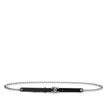 Calfskin/Glass/Metal/Res Chain Belt - Bck/P Grey/Silvry
