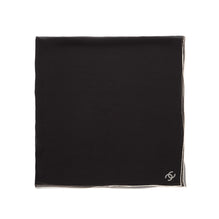Silk Muslin Square Scarf - Black/Ecru