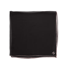 Silk Muslin Square Scarf - Black/Pink