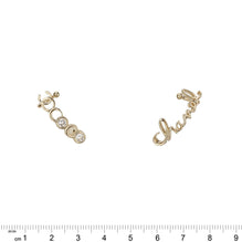 Coco Script Golden Stud Earrings