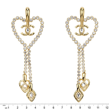 Queen Of Hearts Golden Pendant Earrings