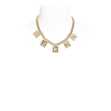 CC Block Golden Short Necklace