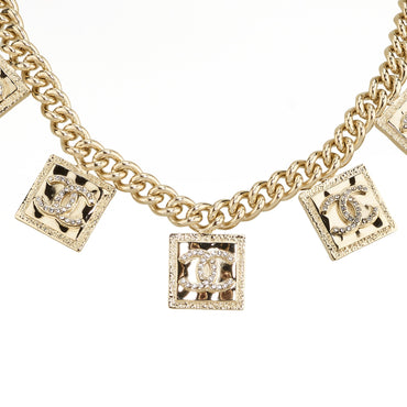 CC Block Golden Short Necklace