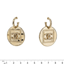 CC Block Golden Pendant Earrings