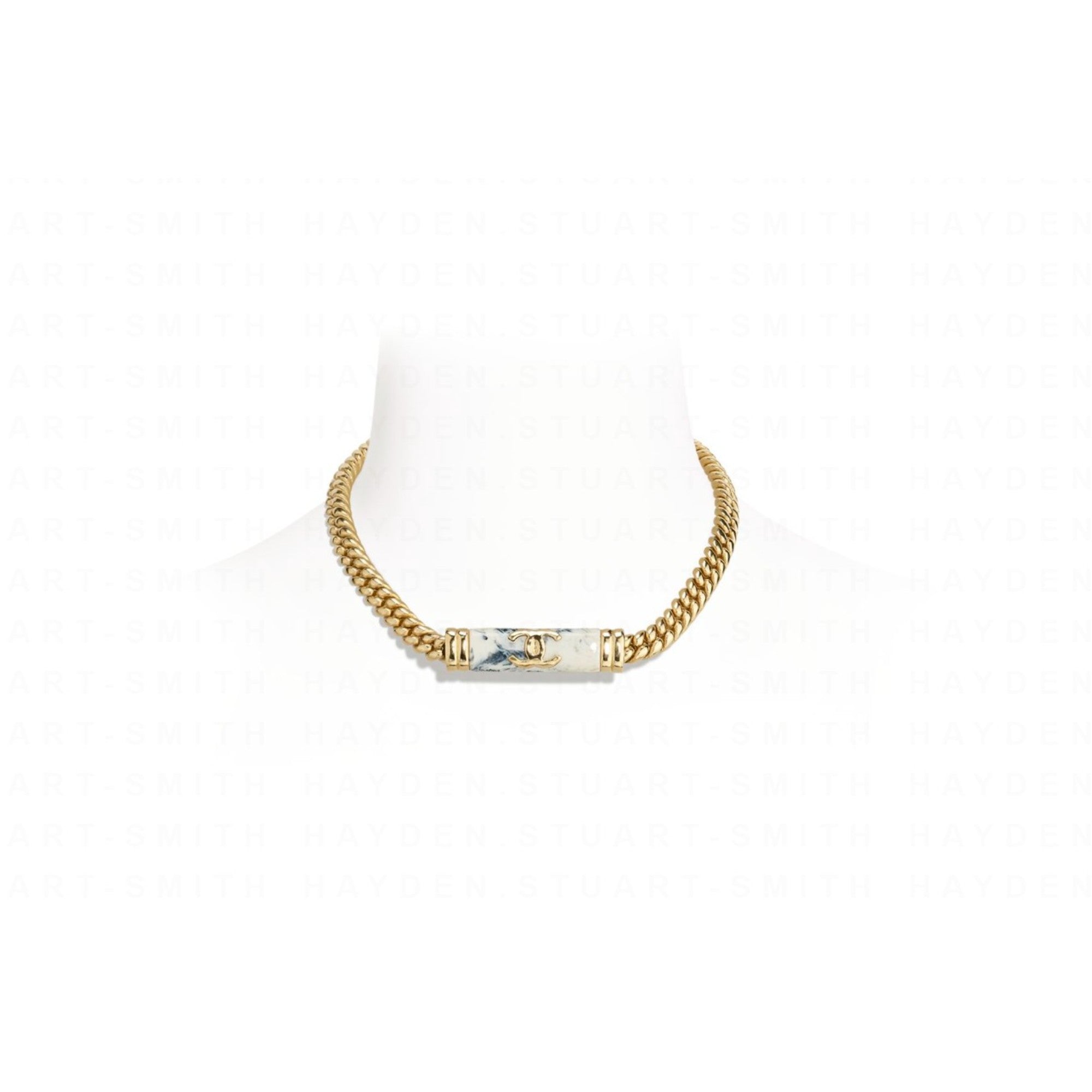 Marble & Stone Golden Short Necklace