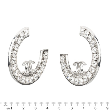Strength In Strass Silvery Hoops