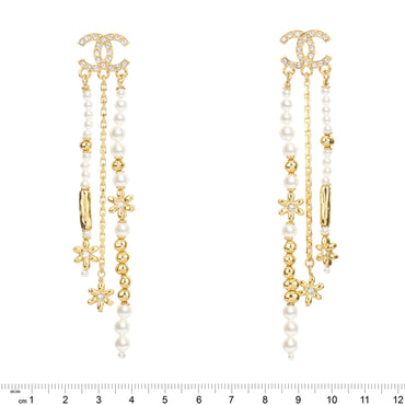 Golden Petals Golden Pendant Earrings