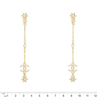 Golden Petals Golden Pendant Earrings