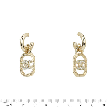 Pink Frost Golden Pendant Earrings
