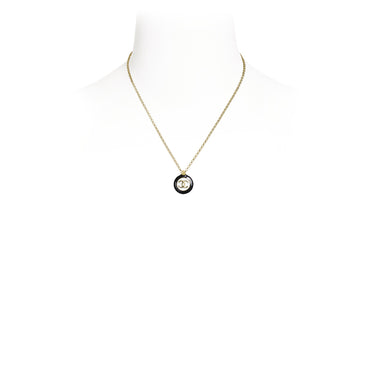 Black & White Symphony Golden Pendant Necklace