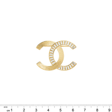 Deco Reflection Golden CC Brooch