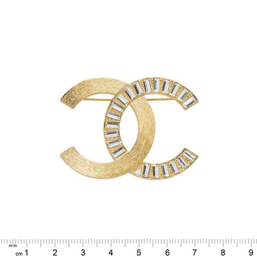 Deco Reflection Golden CC Brooch