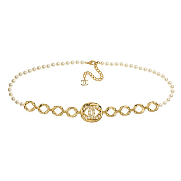 Swirls And Pearls Golden Fancy Belt