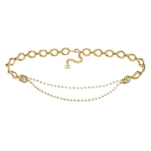 Swirls And Pearls Golden Fancy Belt