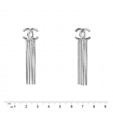 Liquid CC Silvery Pendant Earrings