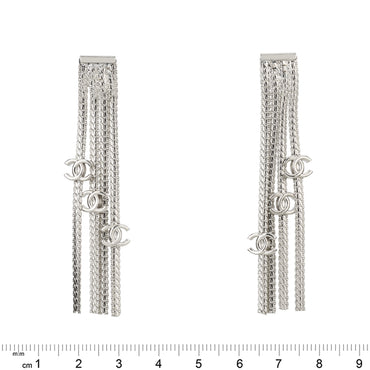 Liquid CC Silvery Pendant Earrings