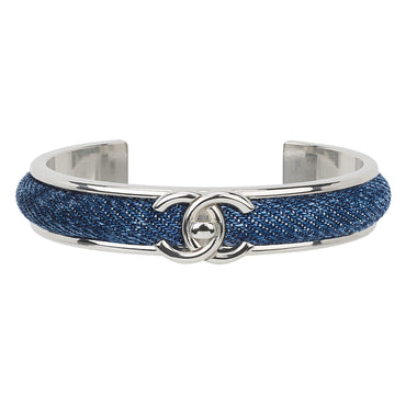 Mad For Denim Silvery Cuff Bracelet