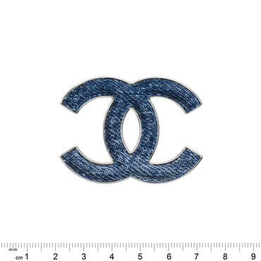 Mad For Denim Silvery CC Brooch