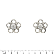 Flower-Power Silvery Stud Earrings