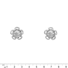 Flower-Power Silvery Stud Earrings