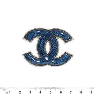 Mad For Denim Silvery CC Brooch