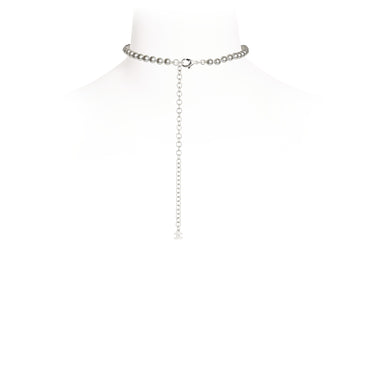Zip It Silvery Short Necklace