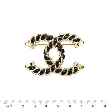 Interlaced Illusion Golden CC Brooch