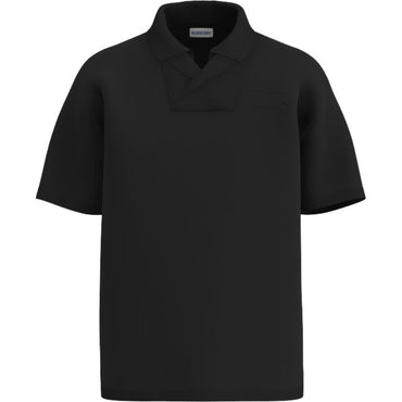 Cotton Knit Polo Shirt - Black