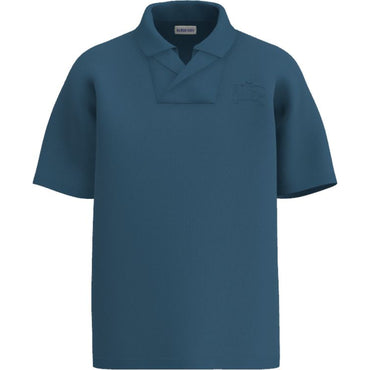 Burberry EKD V-Neck Cotton Polo Shirt - Kingfisher