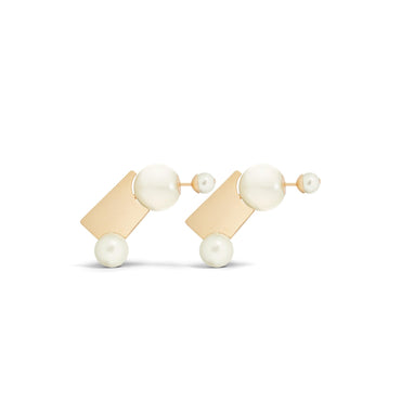 Women Wcj Earrings - D301 Gold/White