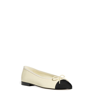 Ballerina Flats - Ivory/Black