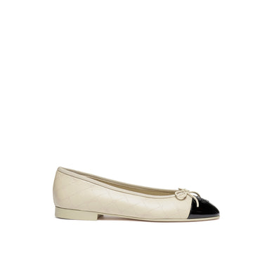 Ballerina Flats - Ivory/Black